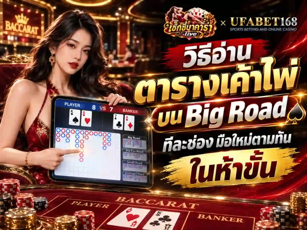 วิธีอ่าน ตารางเค้าไพ่ บน Big Road ทีละช่อง มือใหม่ตามทัน